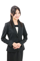 asian businesswoman on white background