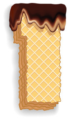 Number 1 consisting of wafers with chocolate cream