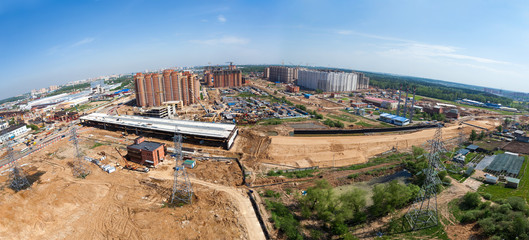 Highway construction panorama