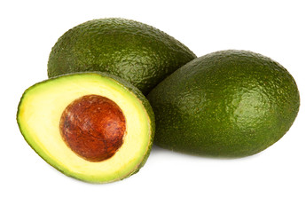 avocado on white