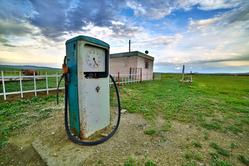 bizarre gas station pump, mongolia