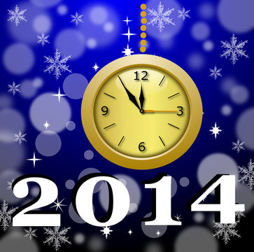 a round beautiful clock with symbols of coming year, are illustr