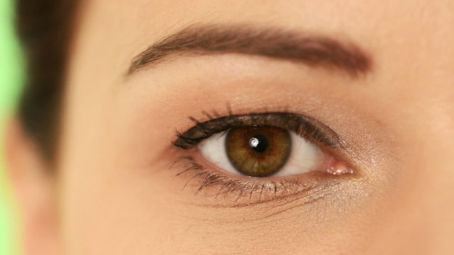 Female's eye. Closeup.