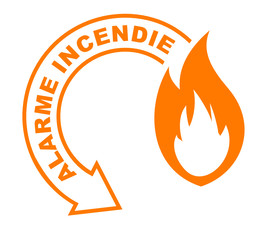 alarme incendie flèche orange