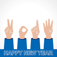 Creative new year,2014 concept with finger stock vector