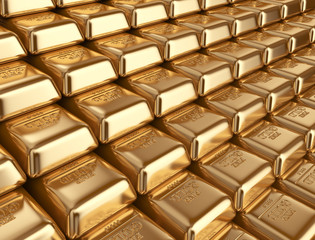Gold bars. Concept of banking. 3D Illustration