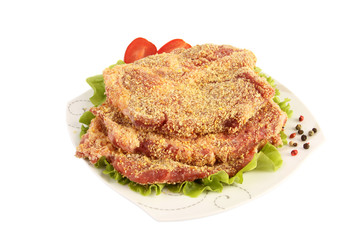 Cutlet with salad and tomato