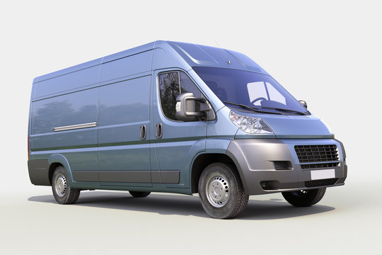 Blue Commercial Delivery Van