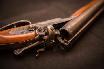 Old shotgun. Vintage gun