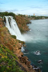Fototapeta na wymiar The waterfall of Duden river in Antalya, Turkey