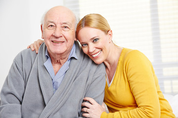 Family with woman and senior man