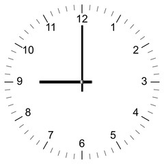 Clock Illustration 9:00