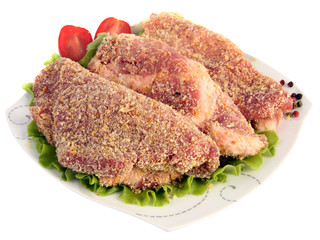 Cutlet with salad and tomato
