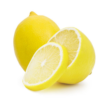 Ripe lemons. Isolated on white background