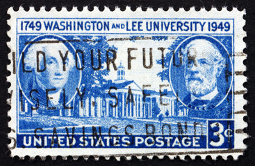 Postage stamp USA 1949 George Washington and Robert E. Lee