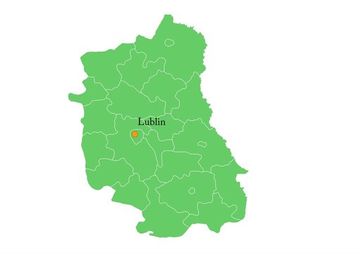 Fototapeta Administracyjna mapa województwa 