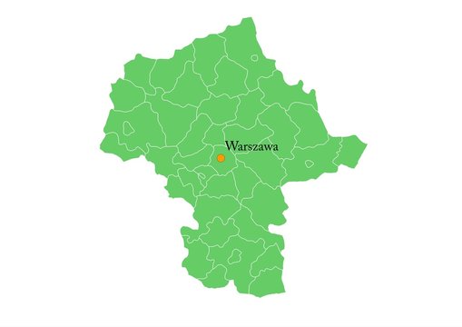 Fototapeta Administracyjna mapa województwa 