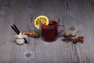Fototapeta premium Mulled wine with spices