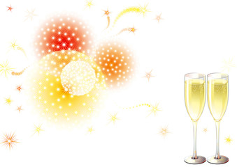 Vector holiday background with Champagne Flutes