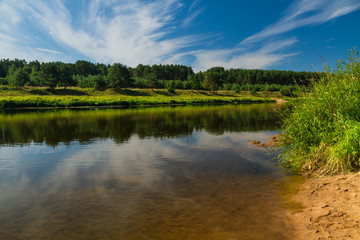 Calm river in summer day