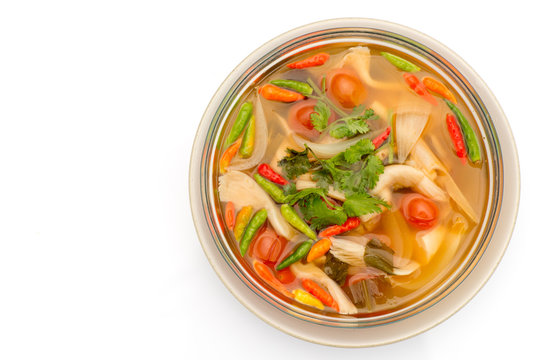 Vegetarian Thai Food mushroom tom yum soup