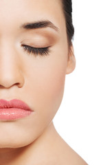 Obraz premium Close up on beautiful skin woman's face.
