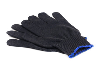 work gloves black color isolated on white background