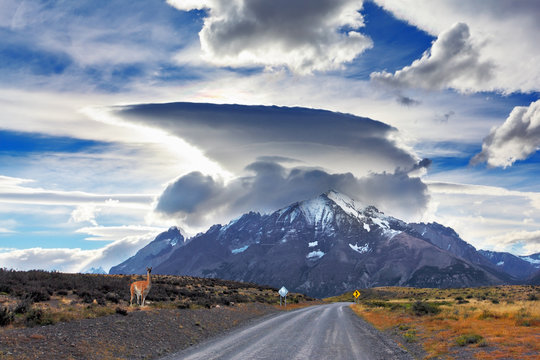 Incredible Clouds Over The Mountain Glacier