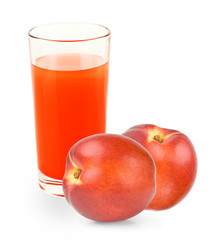 Plum juice on white background