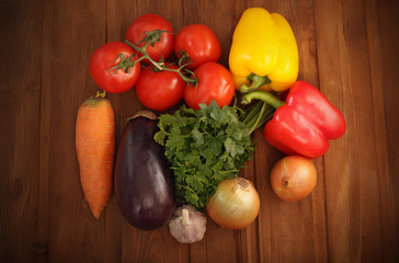 vegetables  on table