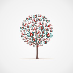 tree with flowers vector illustration