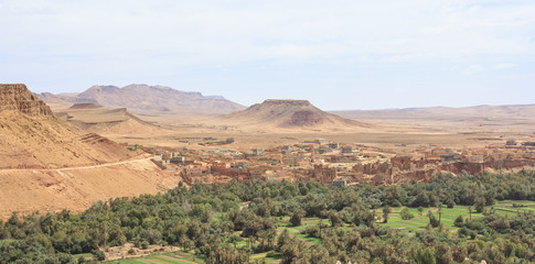 Morocco, village&oasis in valley of the river Todra