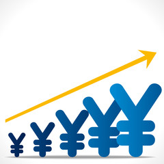 increase yen graph background vector