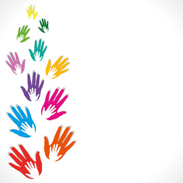 colorful hand background vector