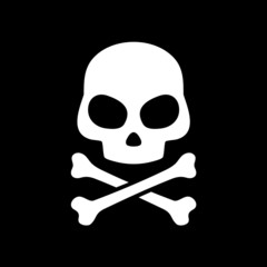 skull on black background