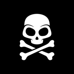 skull on black background