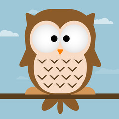 Cute owl vector illustration.