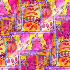 art avant-garde background hand yellow, pink paint seamless wall