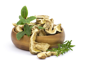 herbs and dried mushrooms - boletus