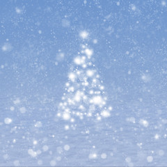 christmas tree with snow