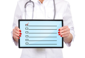 checklist on touch pad
