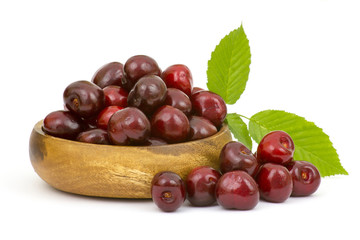 fresh cherries in a bowl