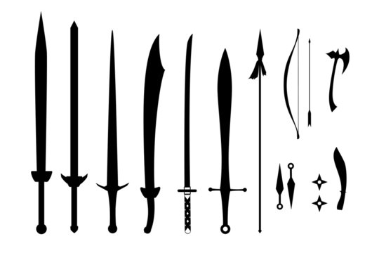 Ancient Weapon  on white background