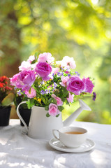 Obraz na płótnie Canvas tea and flower