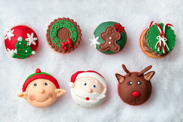 Seasonal festive Christmas cupcakes