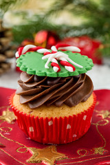 Christmas chocolate cupcake