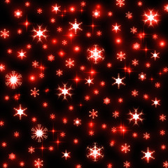 Christmas snowflakes on red background