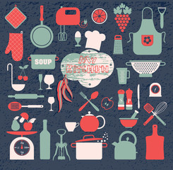 Kitchen set icon.