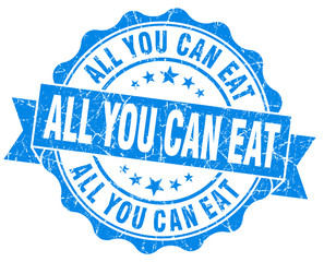 All you can eat blue grunge vintage seal