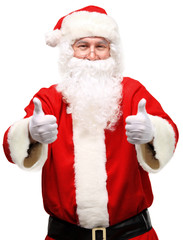 father Christmas or Santa Claus giving thumb up